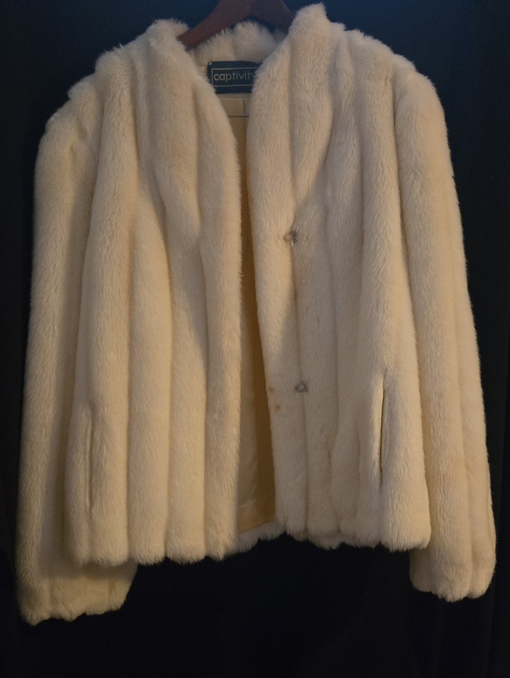 Cream Faux Fur Puffer Jacket - Women's Luxe Short Coat